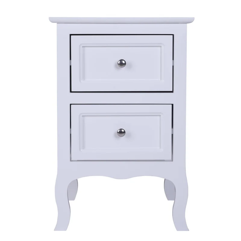 COOKCOK Nightstand with Drawer, Small Side Table with 2 Drawers, Bedside Furniture, Night Stand, End Table for Bedroom, Living Room