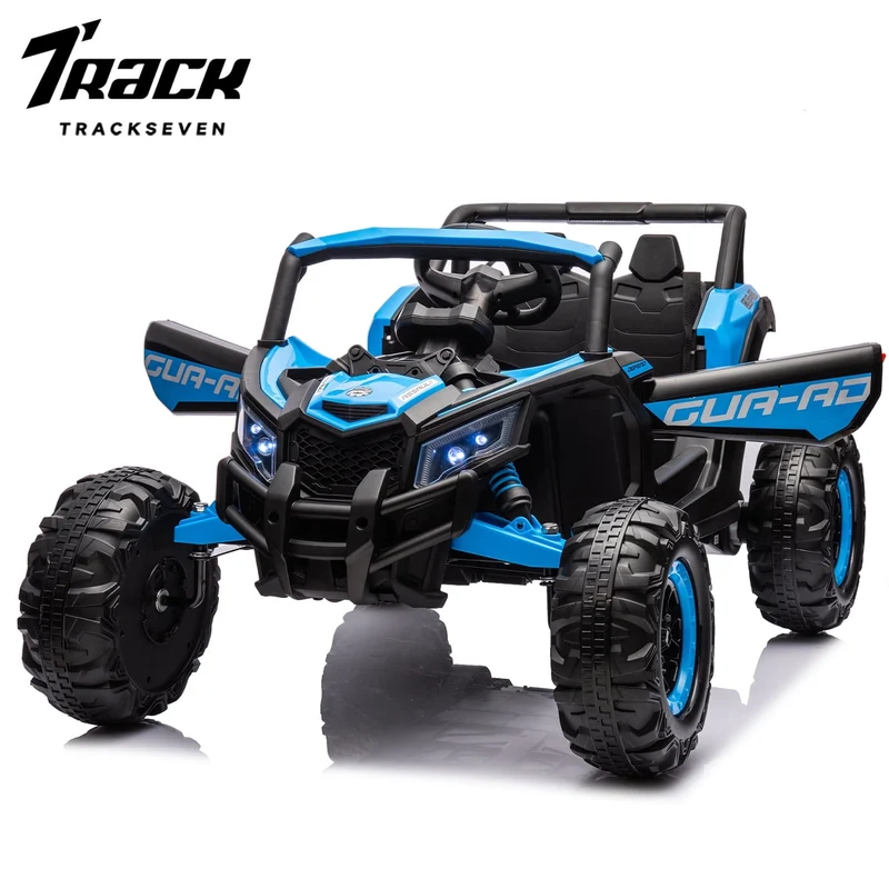 Track 7 12V Kids Ride on UTV, Off-Road Truck, Electric Car for Boys Girls Age 3+, Kids Ride on Car with Remote Control, Music Player, Lights, Blue