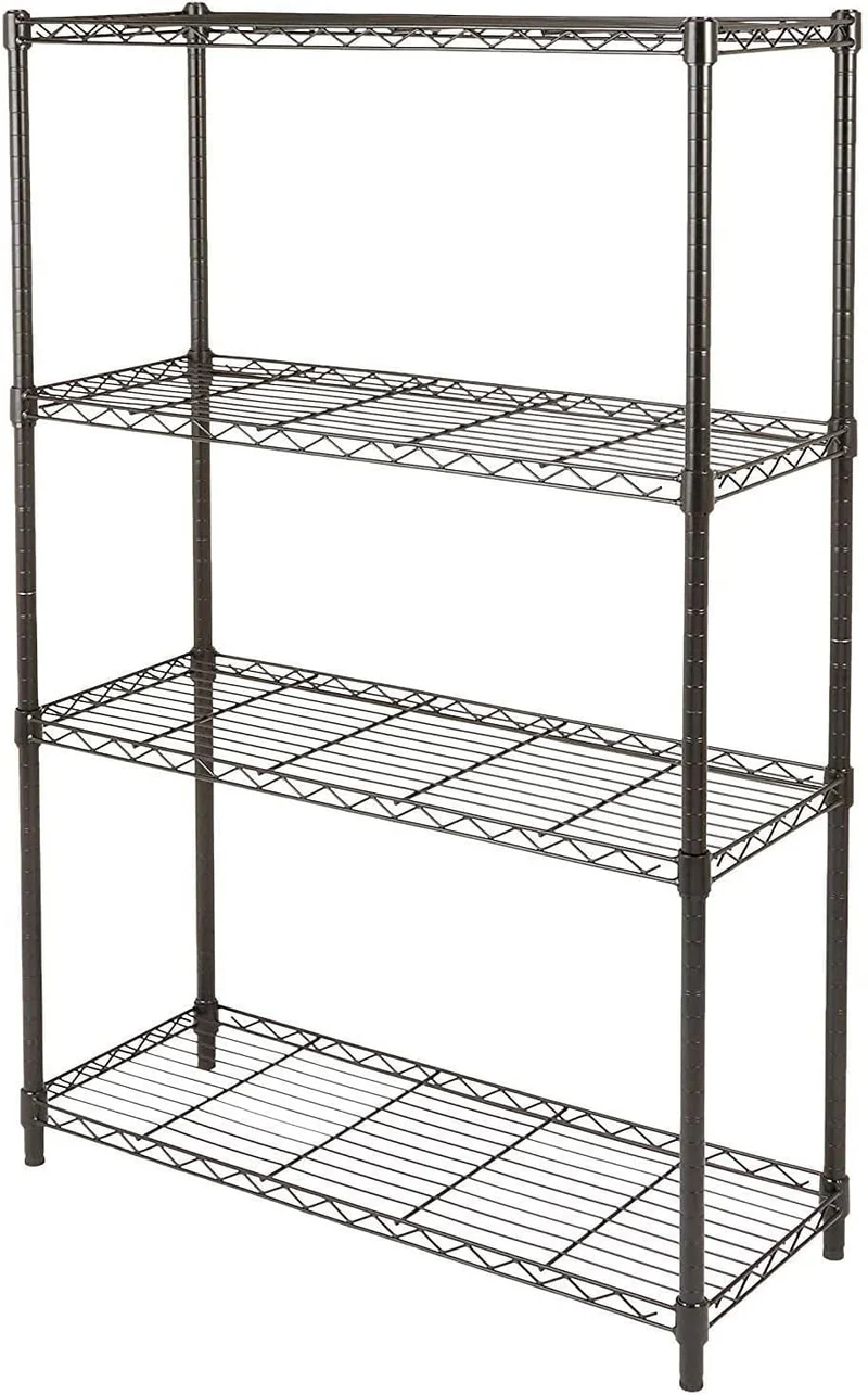 COOKCOK 4-Tier Wire Shelving Unit, 35.4"x 13.8"x 55.1" Metal Shelf, NSF Certified, Adjustable Heavy Duty Carbon Steel Shelf for Home Kitchen Bathroom Garage, 440lbs Capacity, Black