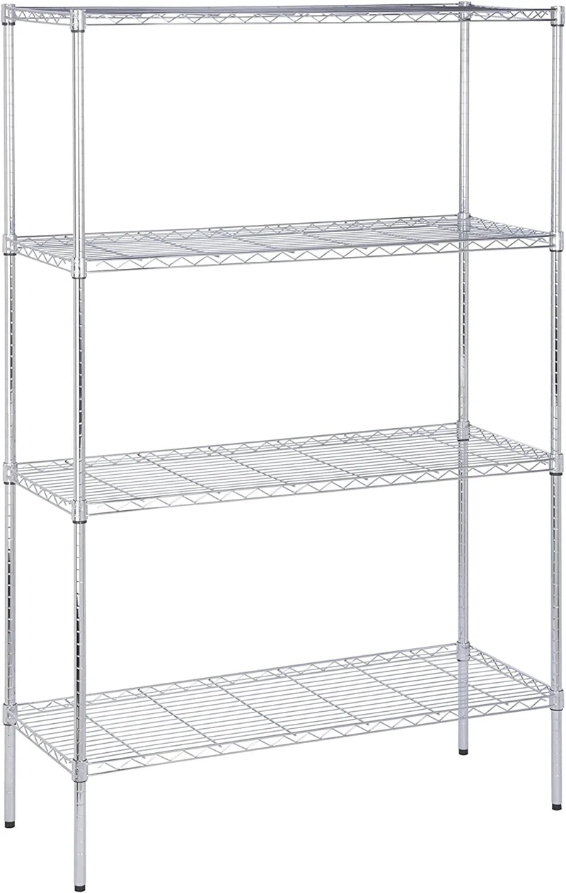 COOKCOK 4-Tier Wire Shelving Unit, 35.4"x 13.8"x 55.1" Metal Shelf, NSF Certified, Adjustable Heavy Duty Carbon Steel Shelf for Home Kitchen Bathroom Garage, 440lbs Capacity, Silver