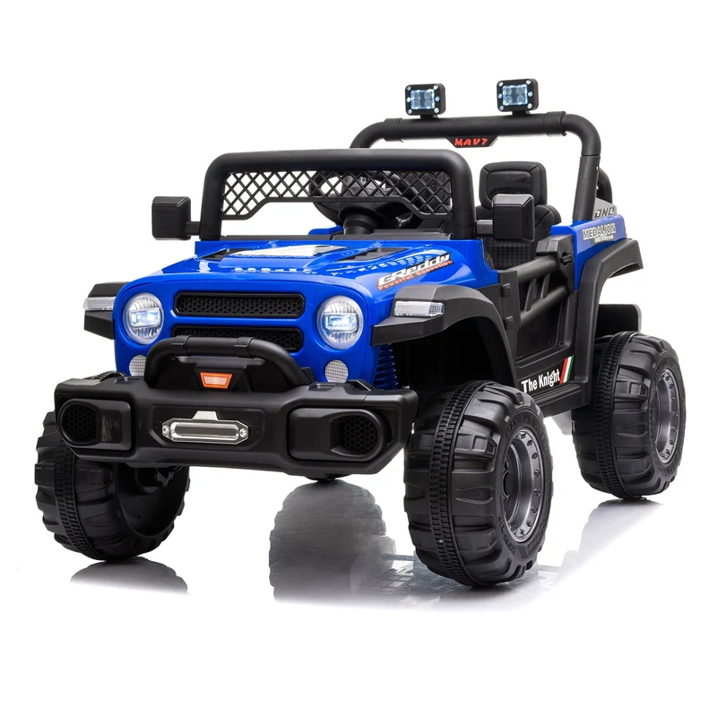 Track 7 12V 2-Seats 2WD off-road vehicle for kid 3+, 2 speed adjustable, with Parent Remote Control, Music, Blue