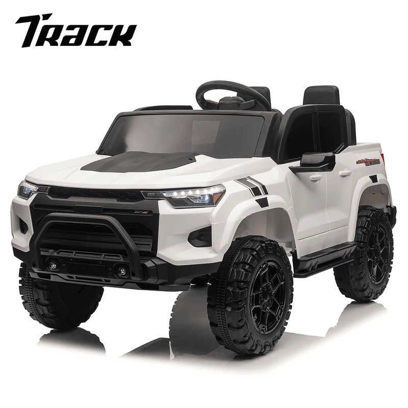Track 7 24V 2-Seats Electric Pickup car for kid 3+, 2.4G Parents Remote Control, 3 speed adjustable, 2-Point Safety Belt, Pink