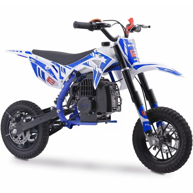 Track 7 52CC 2-Stroke Mini Kid Dirt Bikes, W/EPA Approved Gas Powered Engine, Upgrade Tires, Speed Up 20 Mph Weight Support 165 LB, Dual Disc Brake, Kill Switch, Blue