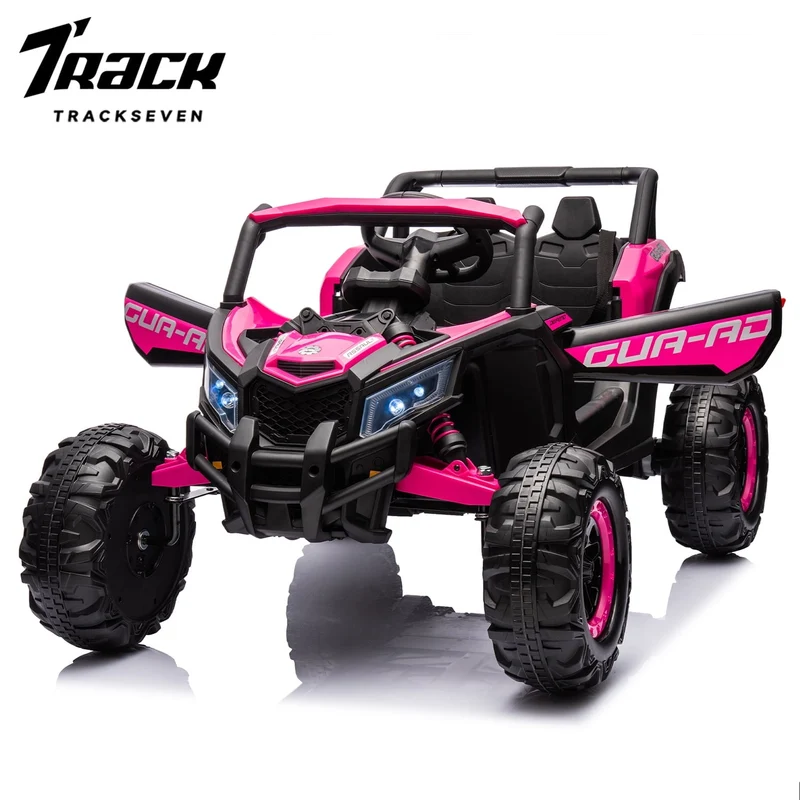 Track 7 12 V Kids Ride on UTV, Off-Road Truck, Electric Car for Boys Girls Age 3+, Kids Ride on Car with Remote Control, Music Player, Lights, Pink