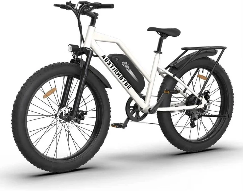 LISUEYNE Electric Bike, 750W E-Bike, Removable 48V 13Ah Li-Ion, 21 Speed Gears, LCD Display, Detachable Rear Rack Fender, White