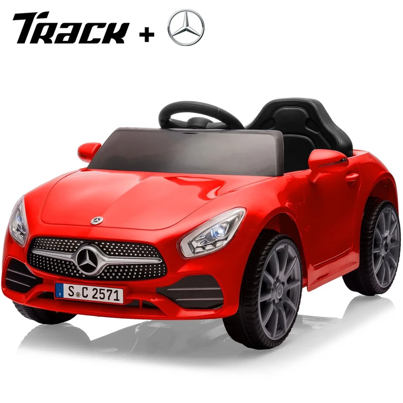 Track 7 12V Kids Ride On Car Licensed Mercedes Benz CLS 350, Electric Car with Remote Control, LED Lights, Music, USB, Power Display, Outdoor Toys for Boys Girls Toddlers Ages 2-4, Red