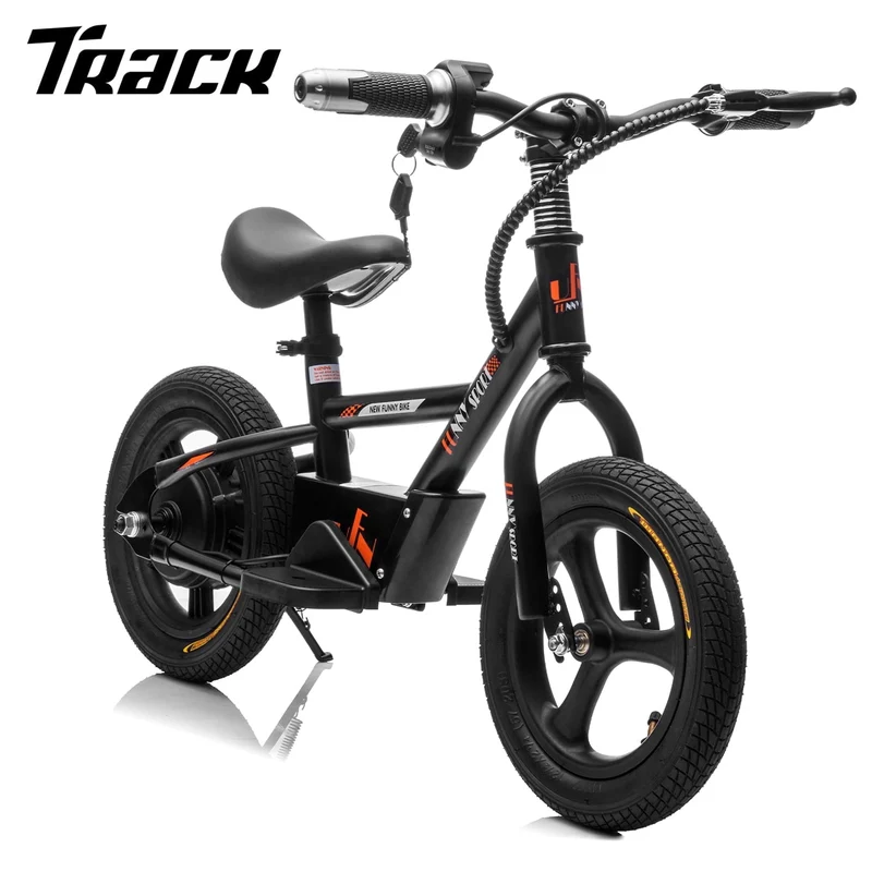 Track 7 24V Electric Dirt Bike, Kids Electric Motorcycle, Max Speed 10 mph, Height Adjustable, Power Display, Hand-Operated Brakes, Electric Balance Bike for Boys Girls Age 3+, 24V Ride on Car, Black