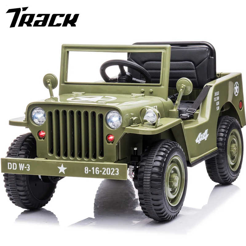 Track 7 12V Kids Ride on Truck, Electric Ride on Car with Remote Control, Safety Belt, LED Lights, Power Display & Music Player, Ride-on Toy for Kids Aged 3-6 Years, Green