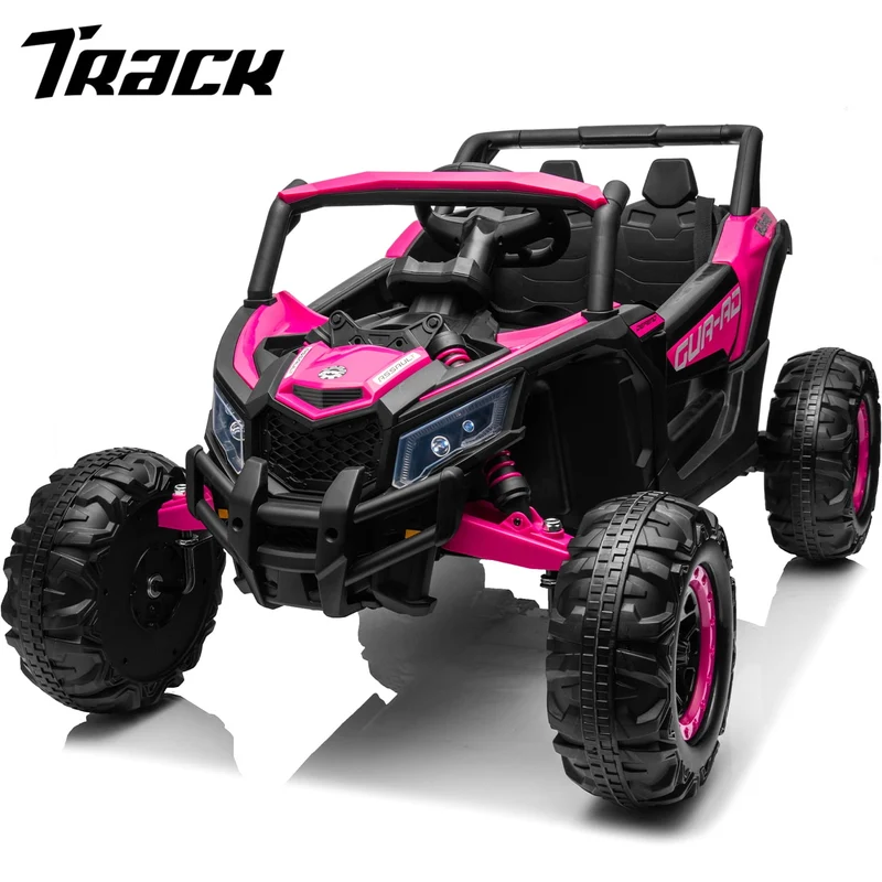 Track 7 12 V Kids Ride on UTV, Off-Road Truck, Electric Car for Boys Girls Age 3+, Kids Ride on Car with Remote Control, Music Player, Lights, Pink