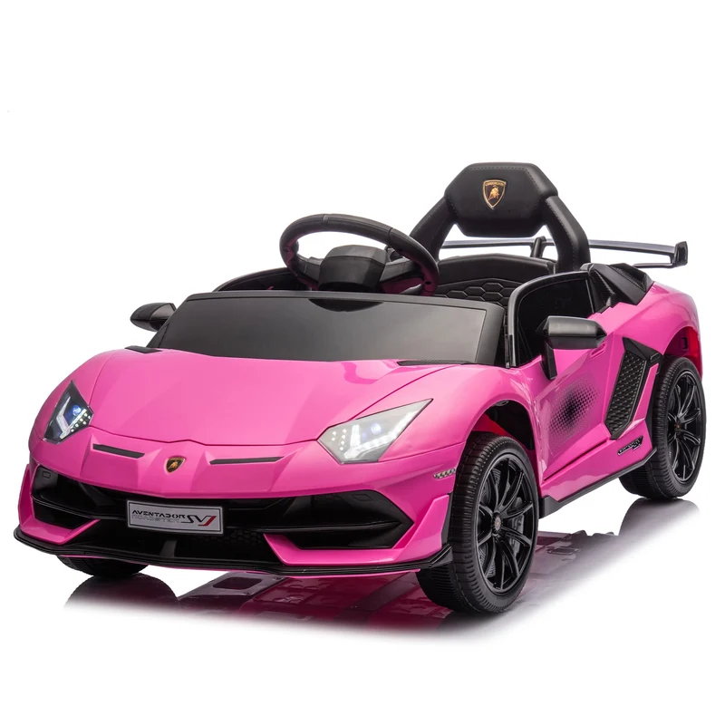 SUSIELADY 12V Kids Ride on Car, Licensed Lamborghini, with Remote Control, Hydraulic Pressure Door, Slow Start, Bluetooth, Music, for Kids Aged 3+
