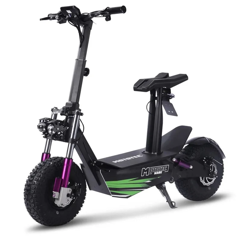 LISUEYNE Adults Electric Scooter with Seat, Folding Electric Scooter, 2500W Motor up to 30MPH & 28 Miles, Commuting Scooter w/Front&Rear Brake, Headlights