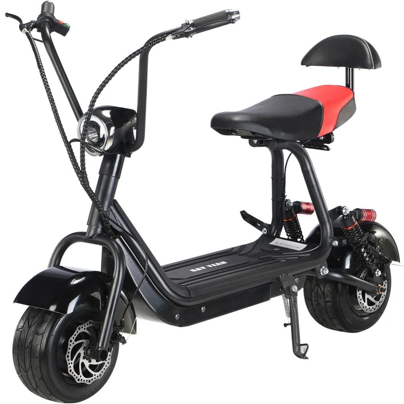 LISUEYNE Electric Scooter with Seat, 500W Electric Scooter for Adults, up to 20Mph & 16 Miles Range, Electric Commuting Scooter with Front&Rear Disck Brake, Headlights, LCD Display