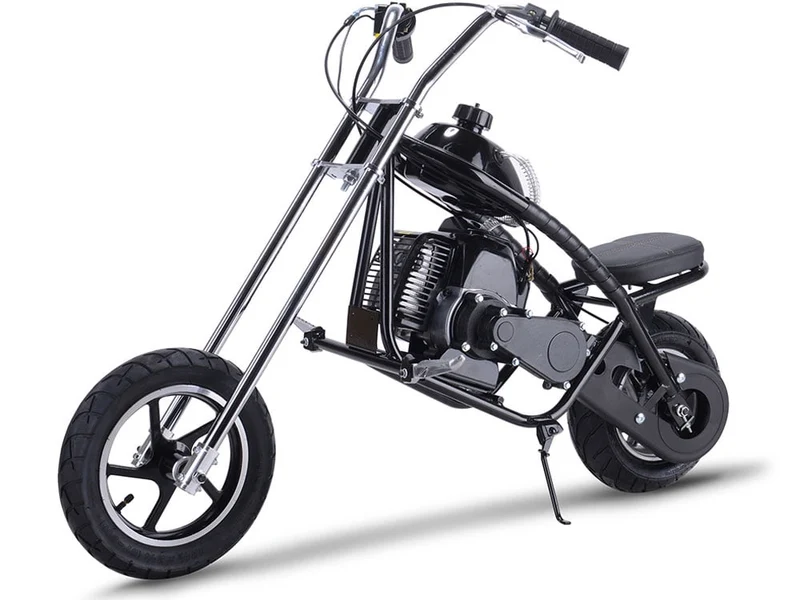 Track 7 49cc 2-Stroke Gas Dirt Bike,Max Speed 25mph,Gas Mini Chopper,Off-Road Gas Motorcycle,Pull Start,Rear Disc Brake,Blue