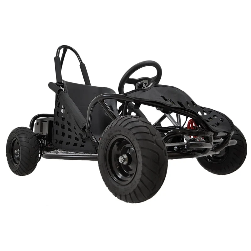 Track 7 79CC Gas Powered Go Kart,4-Stroke Off Road Go Kart,2.5 HP Gas Powered Ride-On Go Cart,Roll Bar,Kill Switch,Hydraulic Rear Disc,13" Knobby Tire,for Kids Age 13+,Black