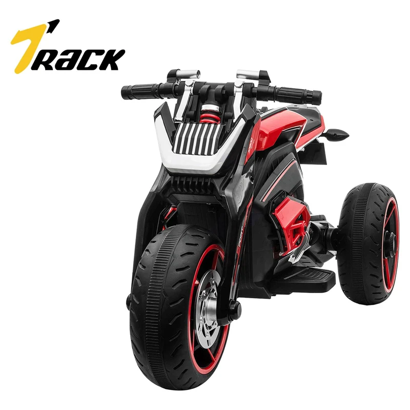 Track 7 Kids Ride on Motorcycle, 12V Electric Trike Motorcycle for Boys Girls Age 3+, 3 Wheels Motorcycle, Music, Red