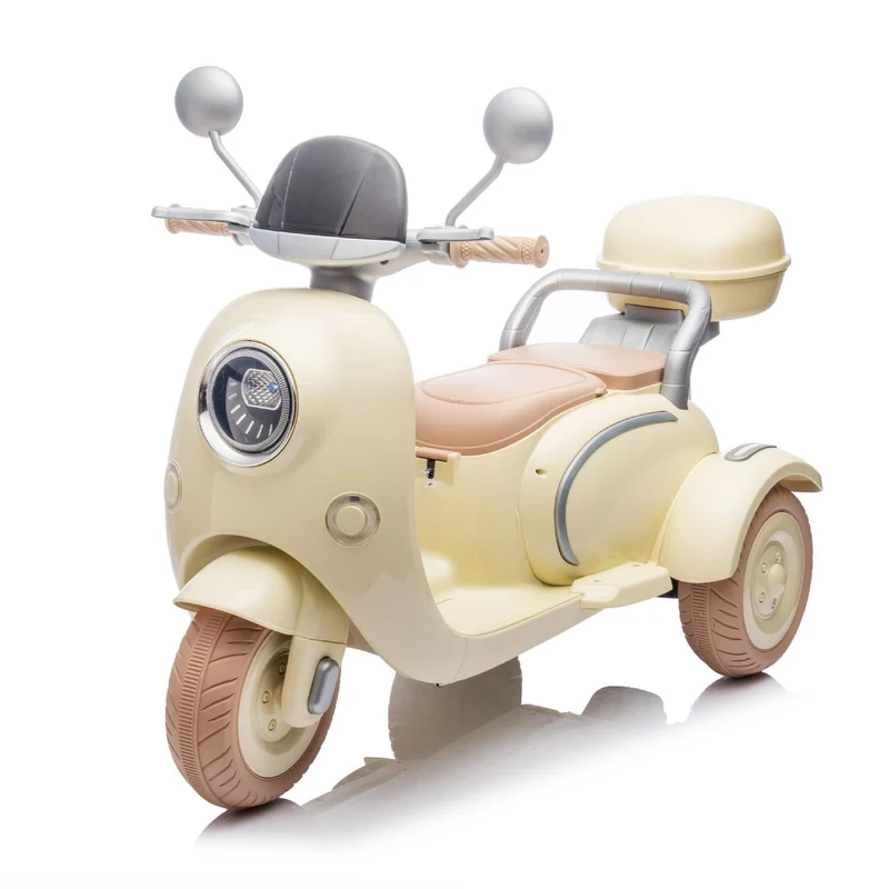 SUSIELADY 12V Kids Ride on Motorcycle, 2-Seater Kids Motorbike, 3 Wheels with Mp3, Bluetooth, Headlight, Storage Box, Backseat, for Kids Aged 3+
