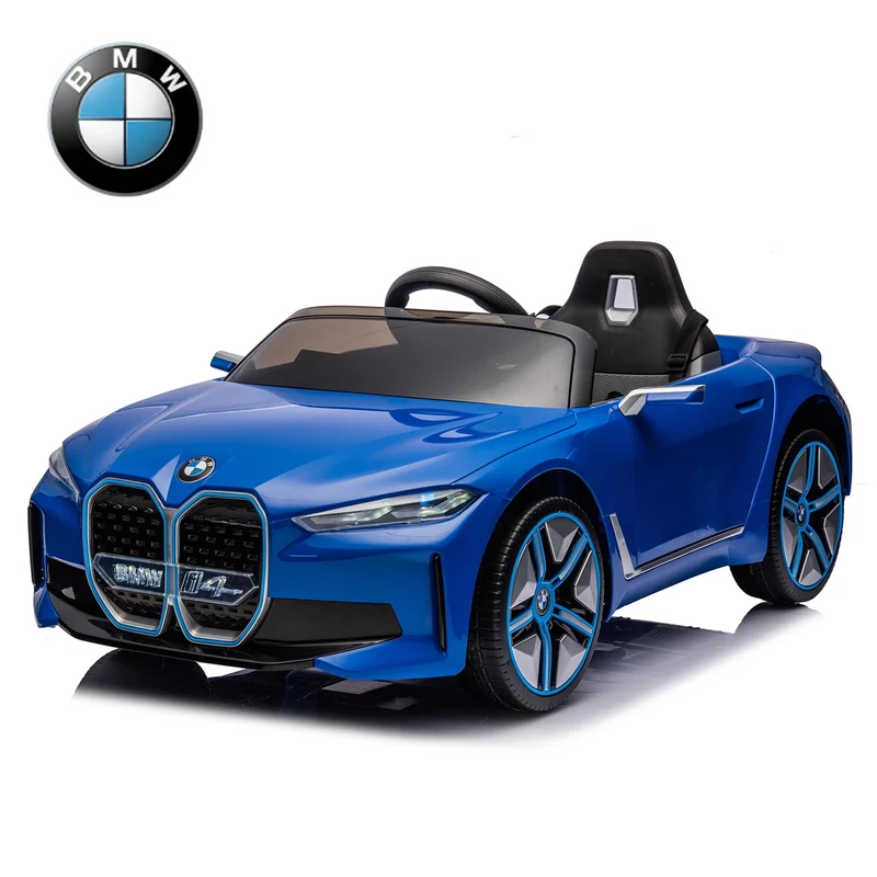 SUSIELADY 12V Kids Ride on car, Licensed BMW I4, with Parent Remote Control, 3 Speed Adjustable, Power Display, USB, MP3, Bluetooth, LED Light