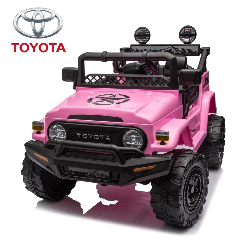 SUSIELADY Kids Ride on Truck, 12V Licensed Toyota FJ Cruiser Electric Car, with Remote Control, 3 speed adjustable, Power display, Bluetooth, LED light, for Kids Age 3+
