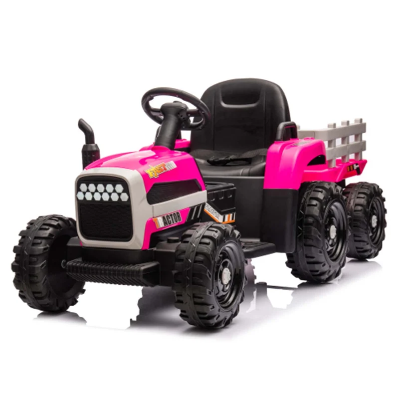 SUSIELADY 24V Kids Ride On Tractor with Trailer, with Parent Remote Control, 200w*2motor, 1.86-4.97MPH, 3 speed adjustable, with USB, MP3, Bluetooth, LED light, safety belt