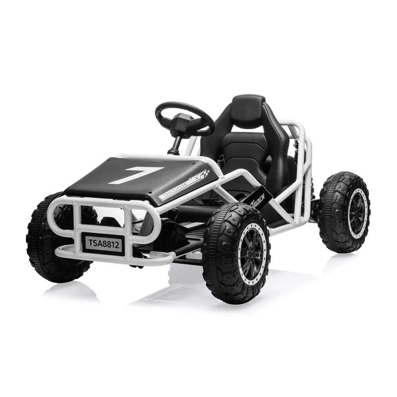 SUSIELADY 24V Kids Ride on Car, Electric Go Kart, Racing Go Kart, with Brake Foot Pedal, Durable Full Steel Frame, Speed Up to 7 MPH, for Kids Aged 6 +