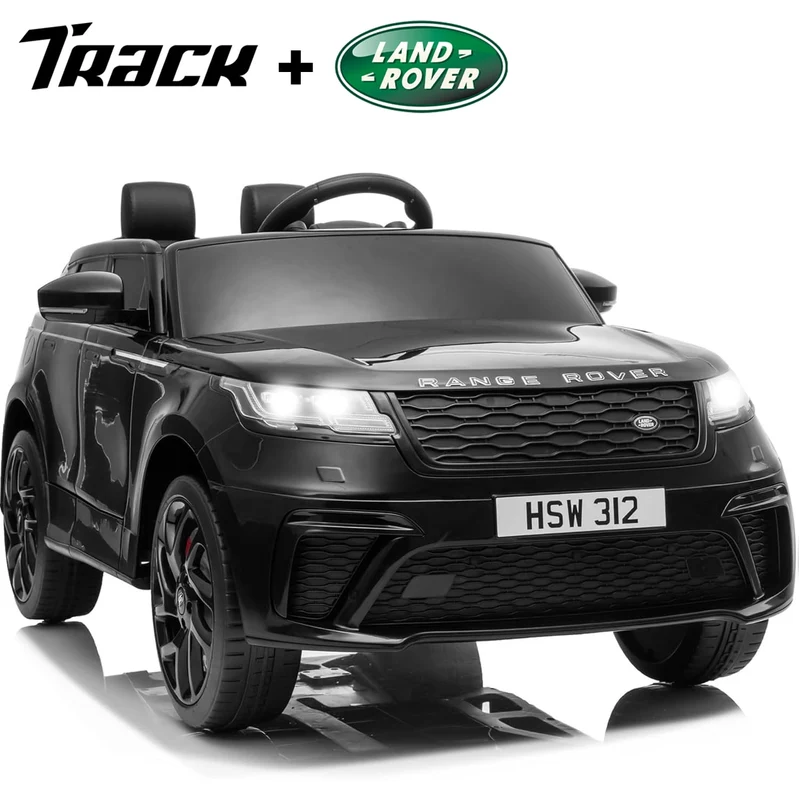 Track 7 Licensed Range Rover Kids Ride-On Car, 12V Electric Vehicle , Remote Control, LED Lights, Double Doors, Soft Start, Electric Car, BLACK