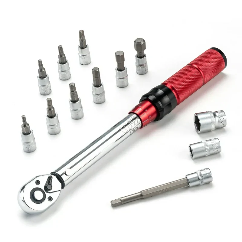 1/4 Torque 2–24Nm Micrometer Click Torque Wrench, 72-Tooth Gear Professional Precision ±3%High Accuracy