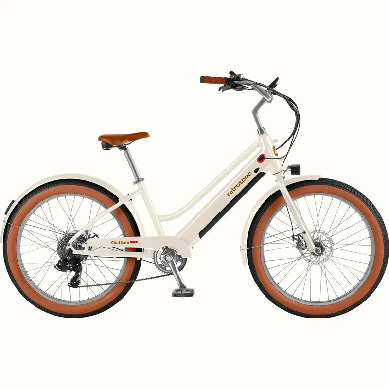 eBike Retrospec Chatham Rev Plus 2 - Step Thru - Eggshell - In a Box