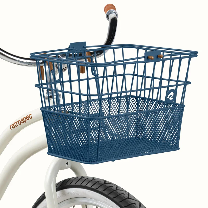 eBike Basket - Retrospec Apollo Steel Bike Basket - Navy Blue