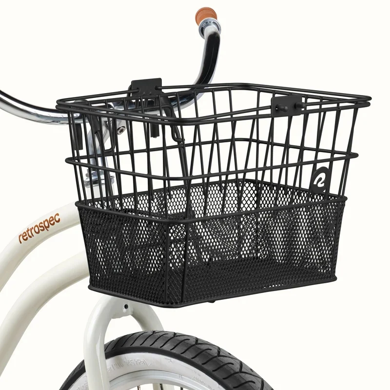 eBike Basket - Retrospec Apollo Steel Bike Basket - Black