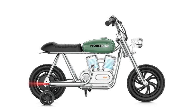 eMOTO Hyper Gogo Pioneer 12 Plus (With App) With Training Wheels - Green - In a Box