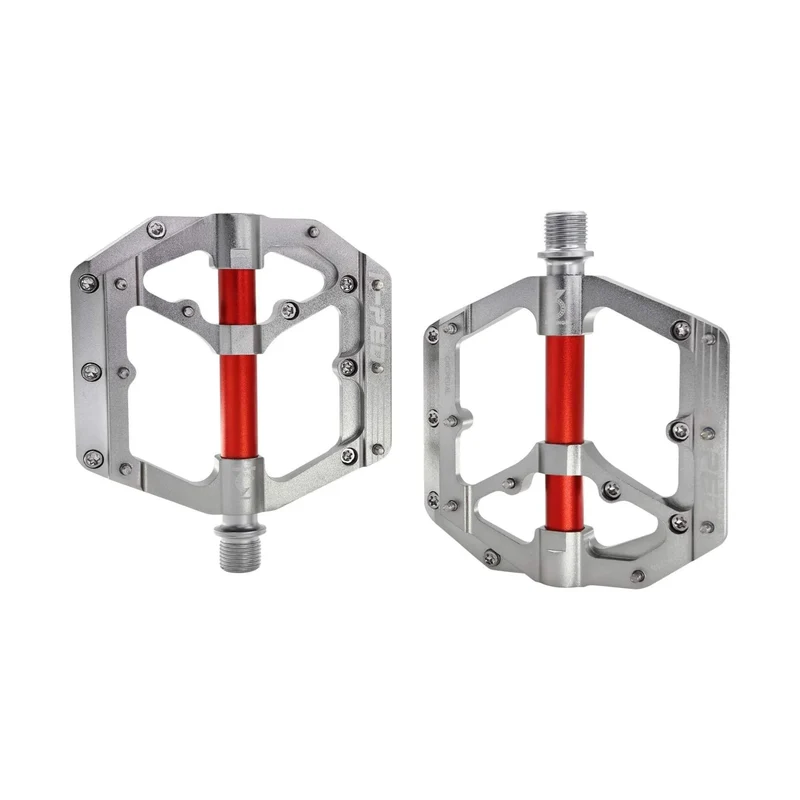 Pedals - Alloy - Silver & Red