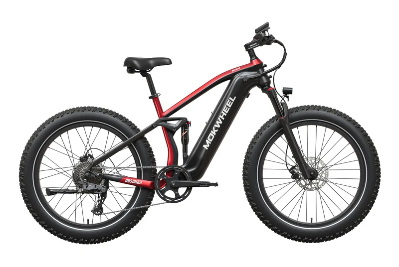 eBike Mokwheel Obsidian - Step Over - Black & Red - In a Box