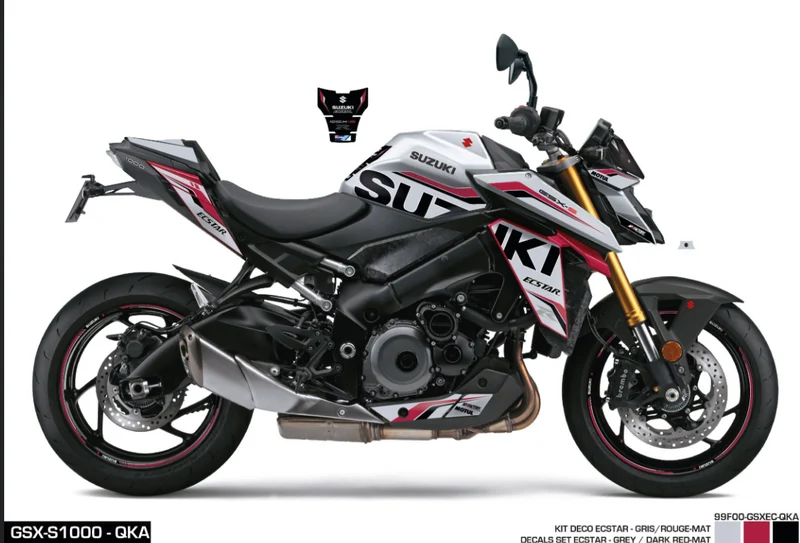 Kit Adesivi Ecstar GSX-S1000 M4 Argento (QKA) Silver/Dark RED