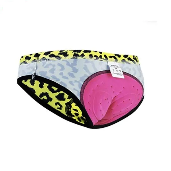 Mutandine leopardo giallo VTT/ciclismo assorbito+ - donna