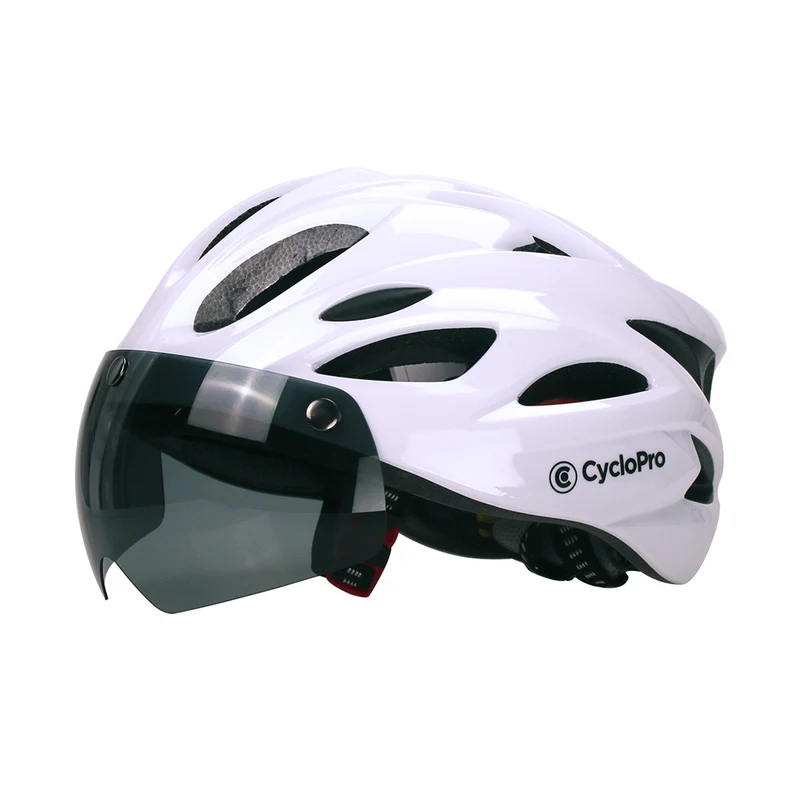 Celmetto per biciclette con visor bianco puro - Avventura
