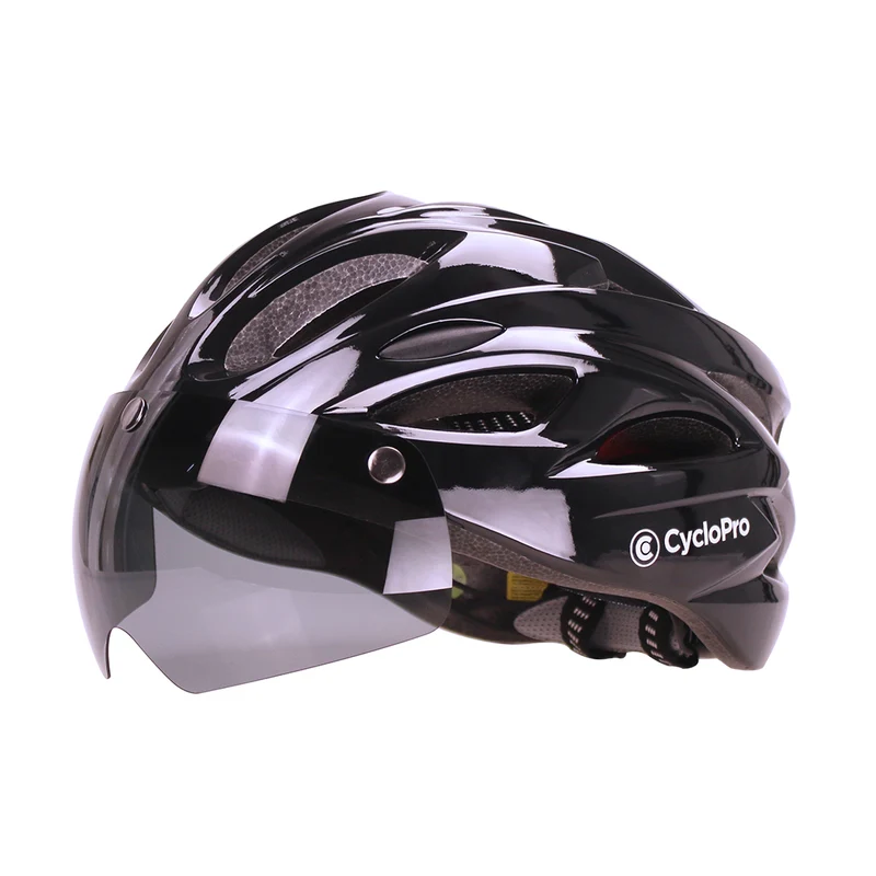Celmetto in bicicletta con visiera nera - Avventura