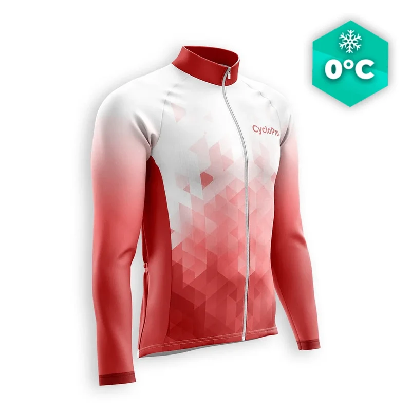 Jersey lungo in bicicletta invernale rossa - Crystal+