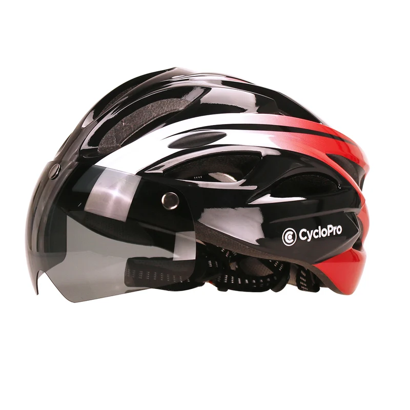 Casco da bici con visiera rossa e bianca - Avventura