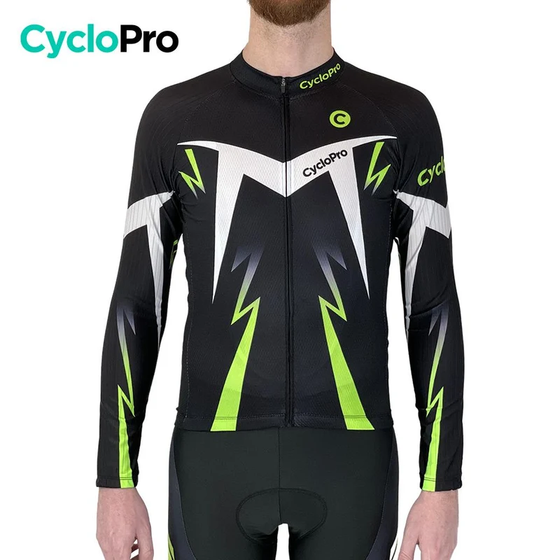 Outfit da ciclismo invernale nero e verde - Comfort+ - Destino