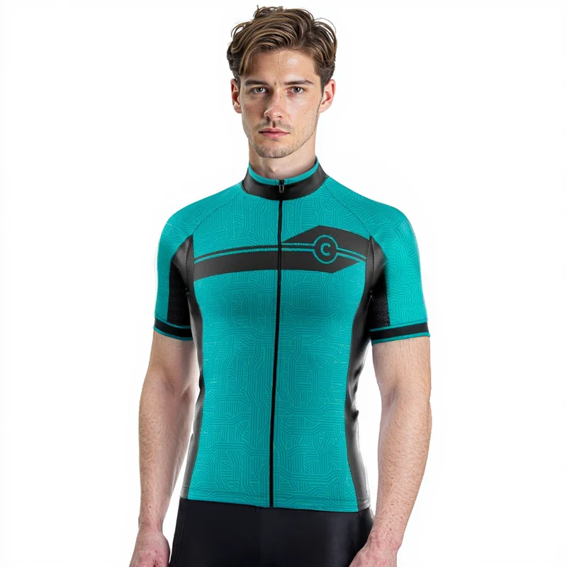 Maglia ciclistica blu stradale - diamante+