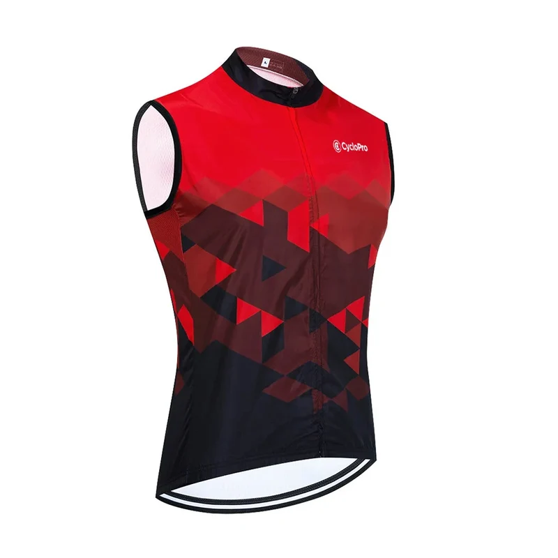 Maglia ciclistica senza maniche rosse - eski