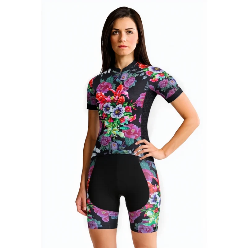 Outfit da bici da strada colorato - fiori+