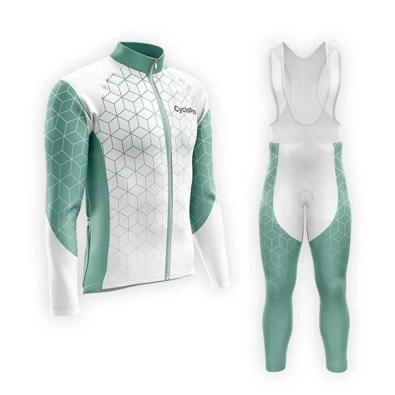 Autumn Homme Green Cycling Outfit - Cubic+