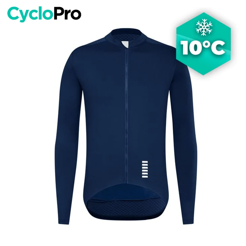 Maglia ciclistica blu navy autunnale - Pro Fit