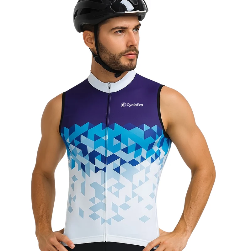 Maglia ciclistica senza maniche blu - Eski