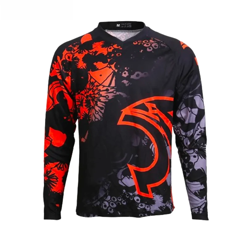 Maglia da montagna maschile lungo nero e rosso | Agilitymax