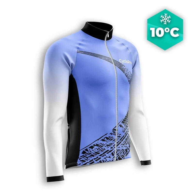 Lunga maglia ciclistica blu ciclistica - Trace+