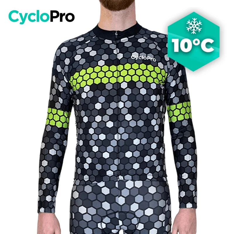 Jersey giallo lungo ciclismo - autunno - atmosfera+ - destocking