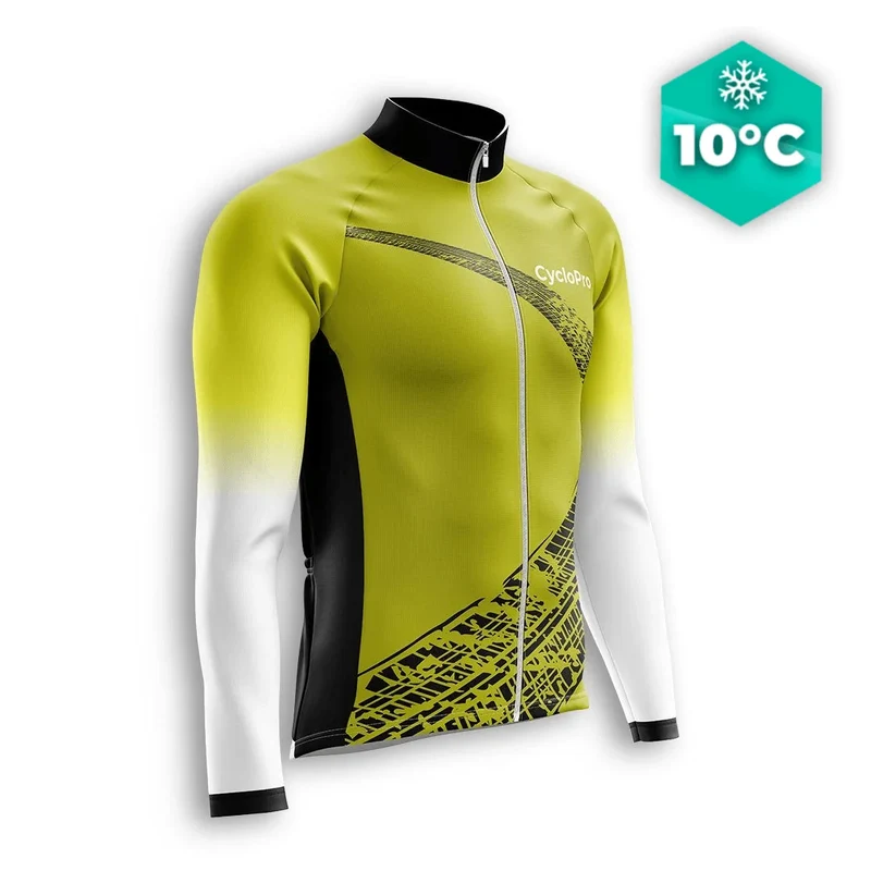 Jersey a lungo ciclismo giallo - traccia+