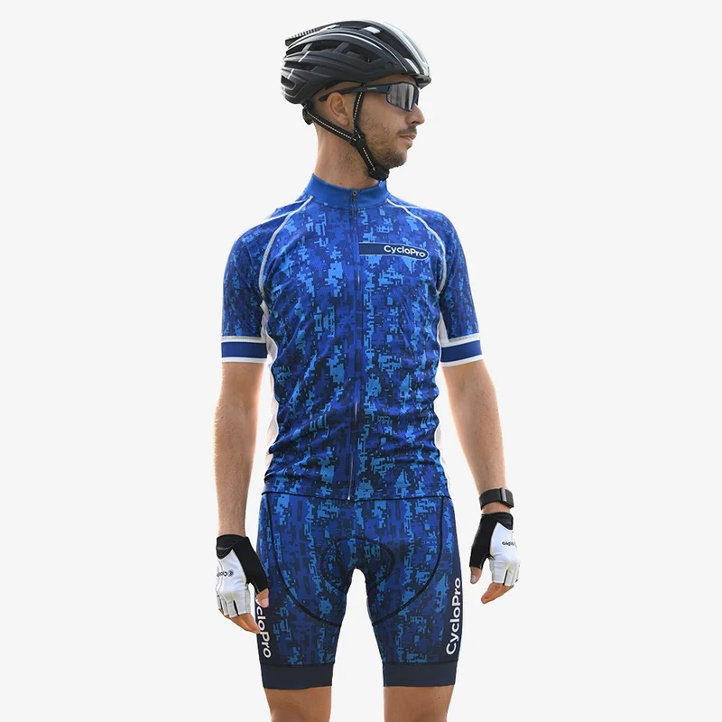 Blue Man Cycling Outfit - Pixel+